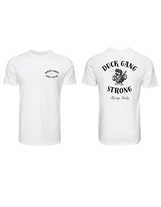 Duck Gang Strong Jeep Shirt – Always Dirty Muscular Duck Graphic Tee